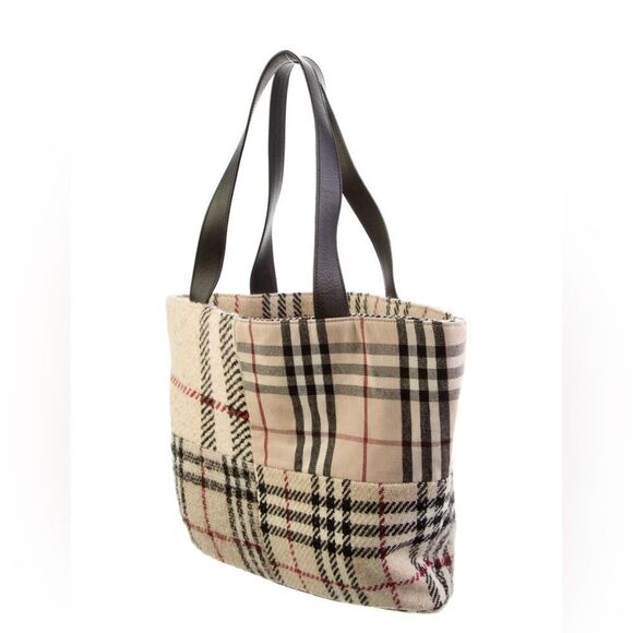 Burberry *RARE* *CABIN COUTURE* Wool Novacheck Plaid Tote Bag - Picture 8 of 15